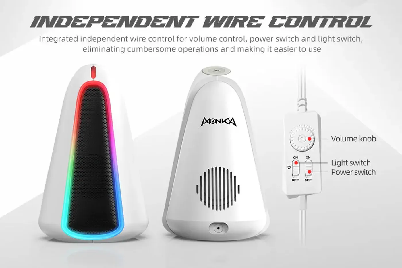 Front view of MARVO Monka Zilla Wired Gaming Speaker